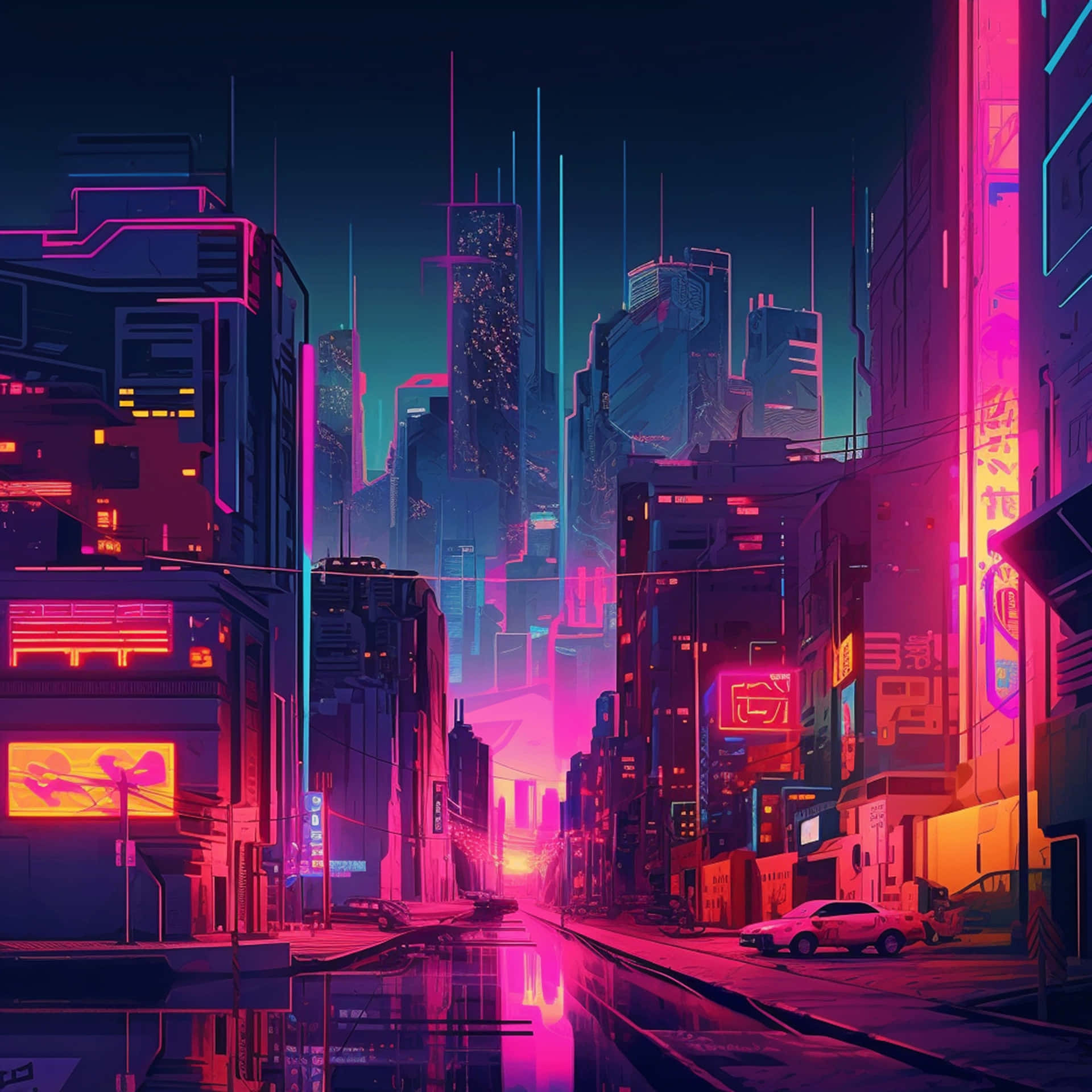 Neon Cyberpunk Cityscape.jpg Wallpaper