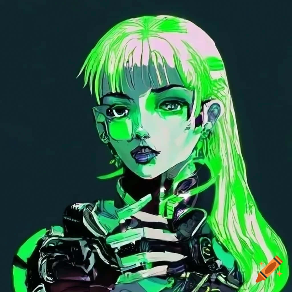 Neon Cyberpunk Portrait Wallpaper