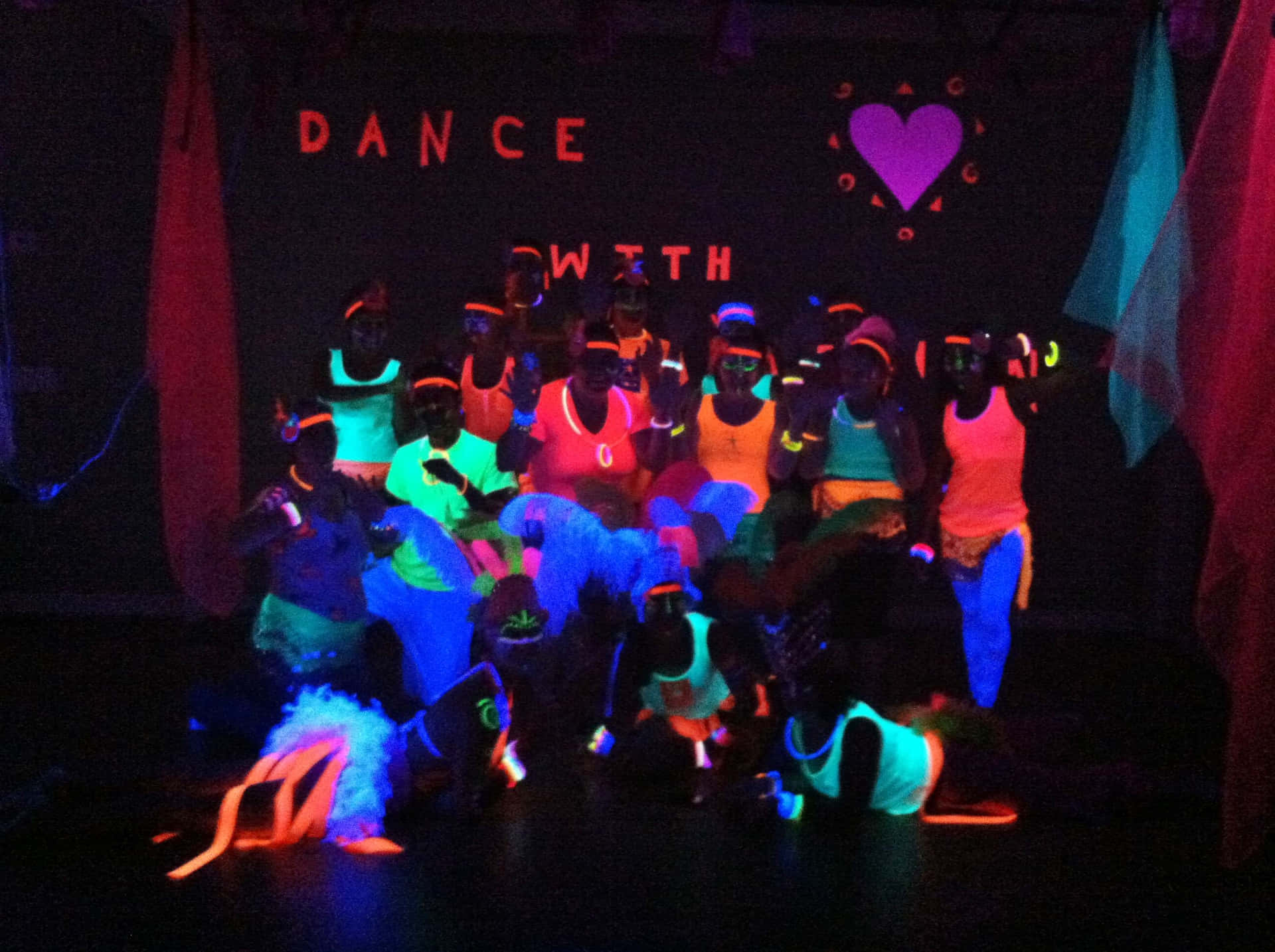 Neon Dance Party Glow Wallpaper