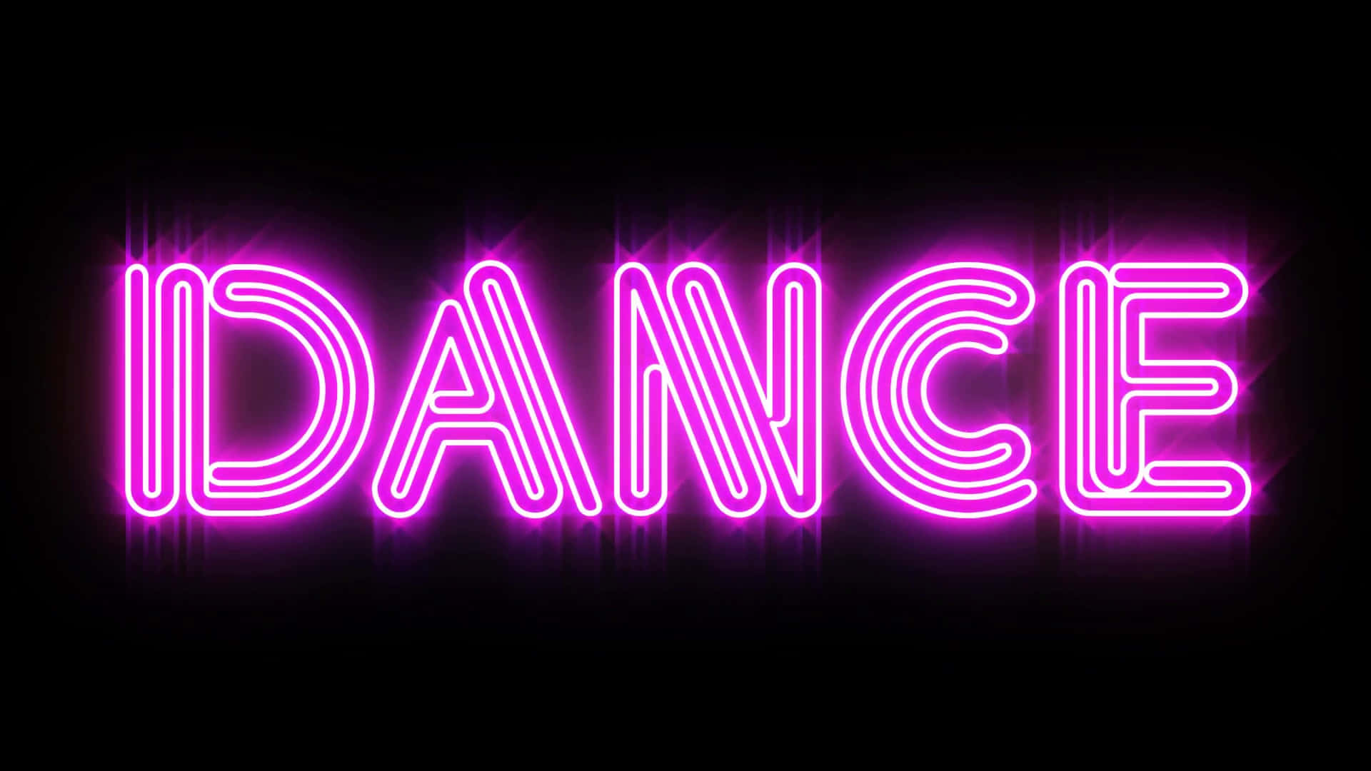 Neon Dance Sign Glowing Purple Wallpaper