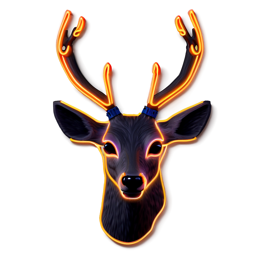 Neon Deer Head Sign Png 34 PNG