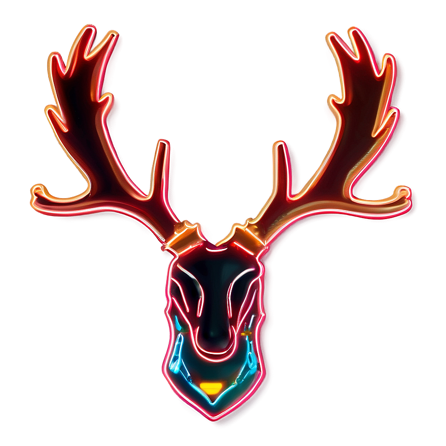 Neon Deer Head Sign Png Vsd73 PNG