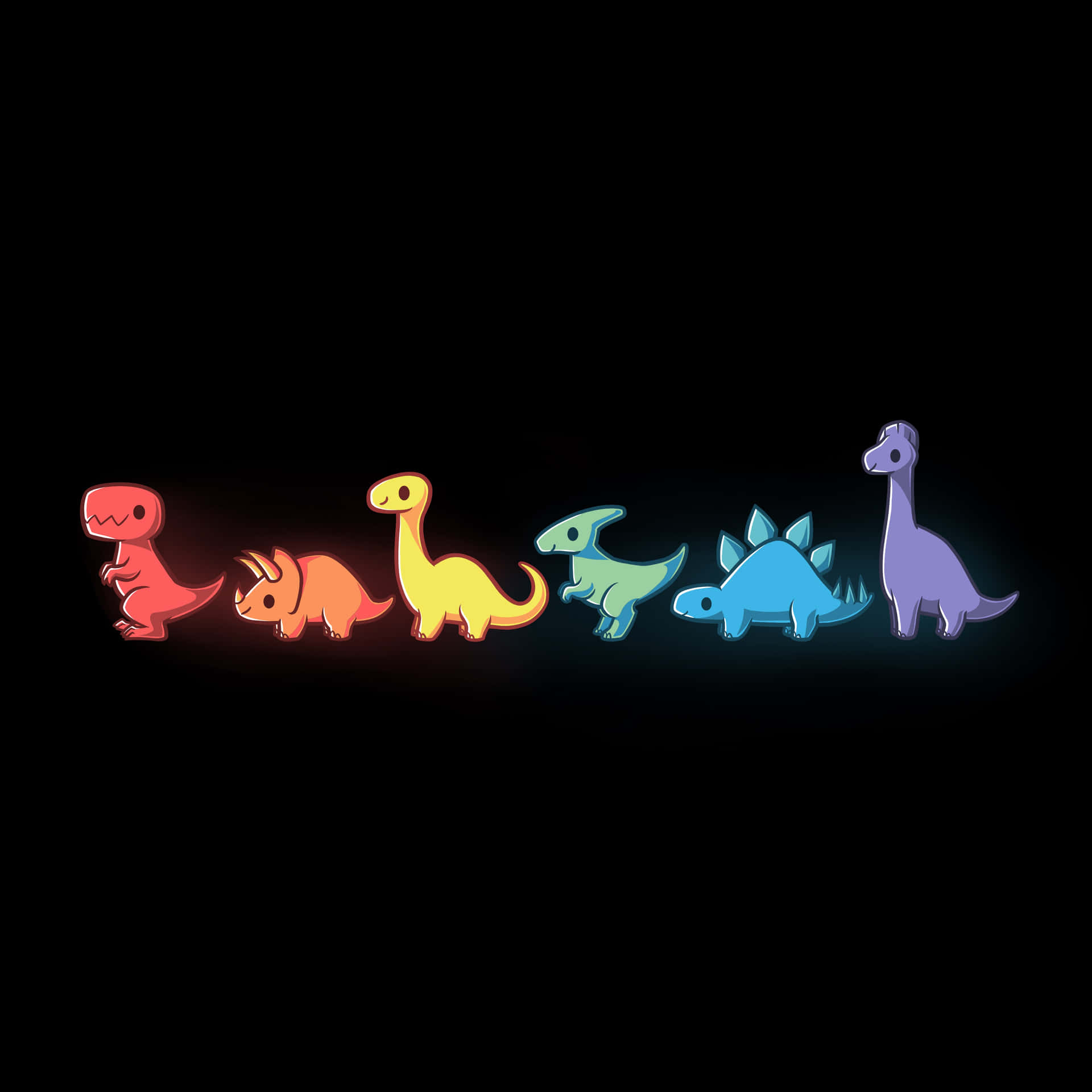 Neon Dinosaur Illustration Wallpaper