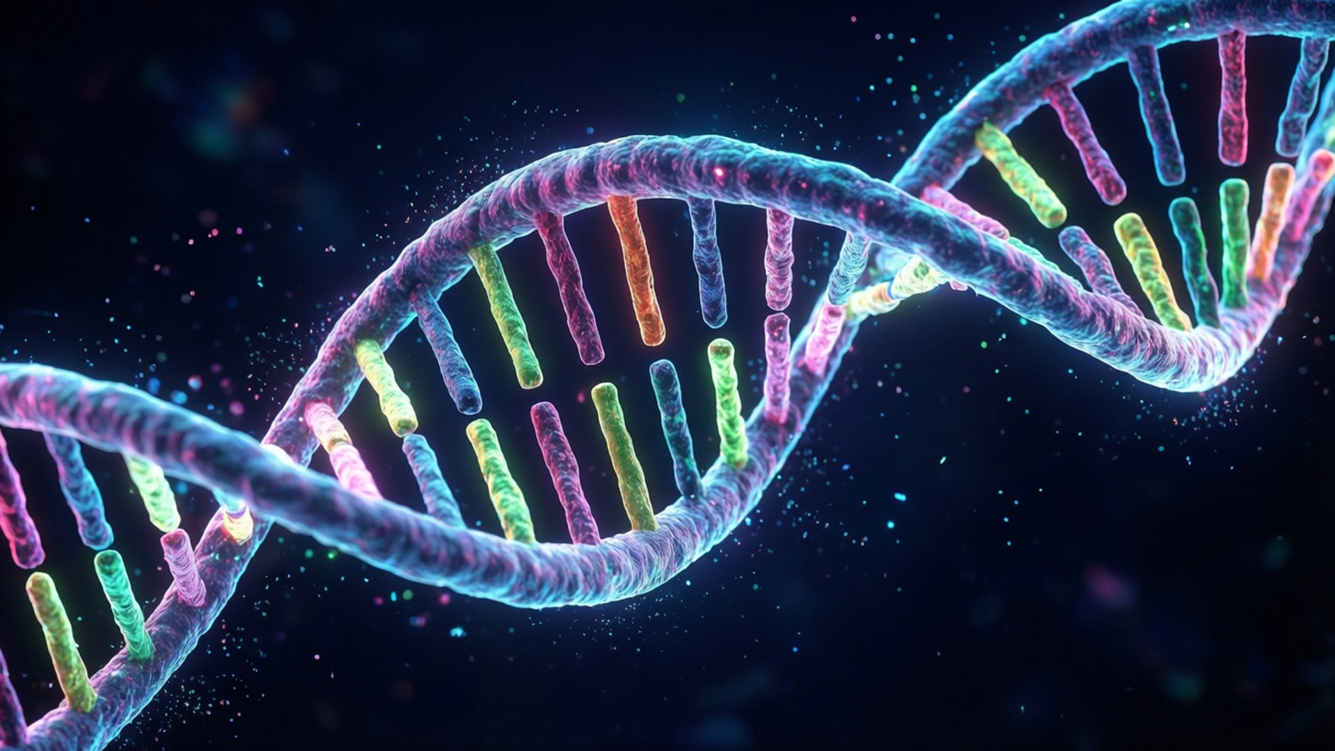 Neon DNA Helix Wallpaper