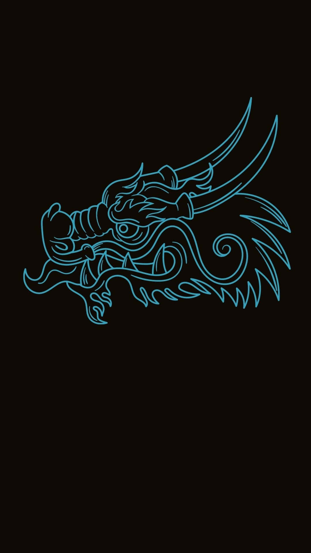 Neon Dragon Arton Black Background Wallpaper