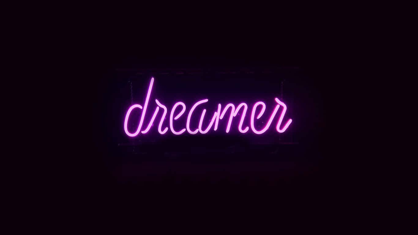 Neon Dreamer Sign Purple Aesthetic Wallpaper