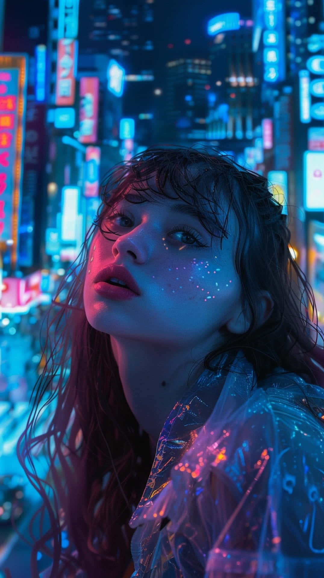 Neon Dreams Downtown Girl Wallpaper