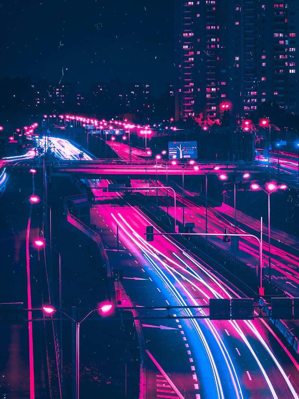 Neon Dreams In Retro City Wallpaper