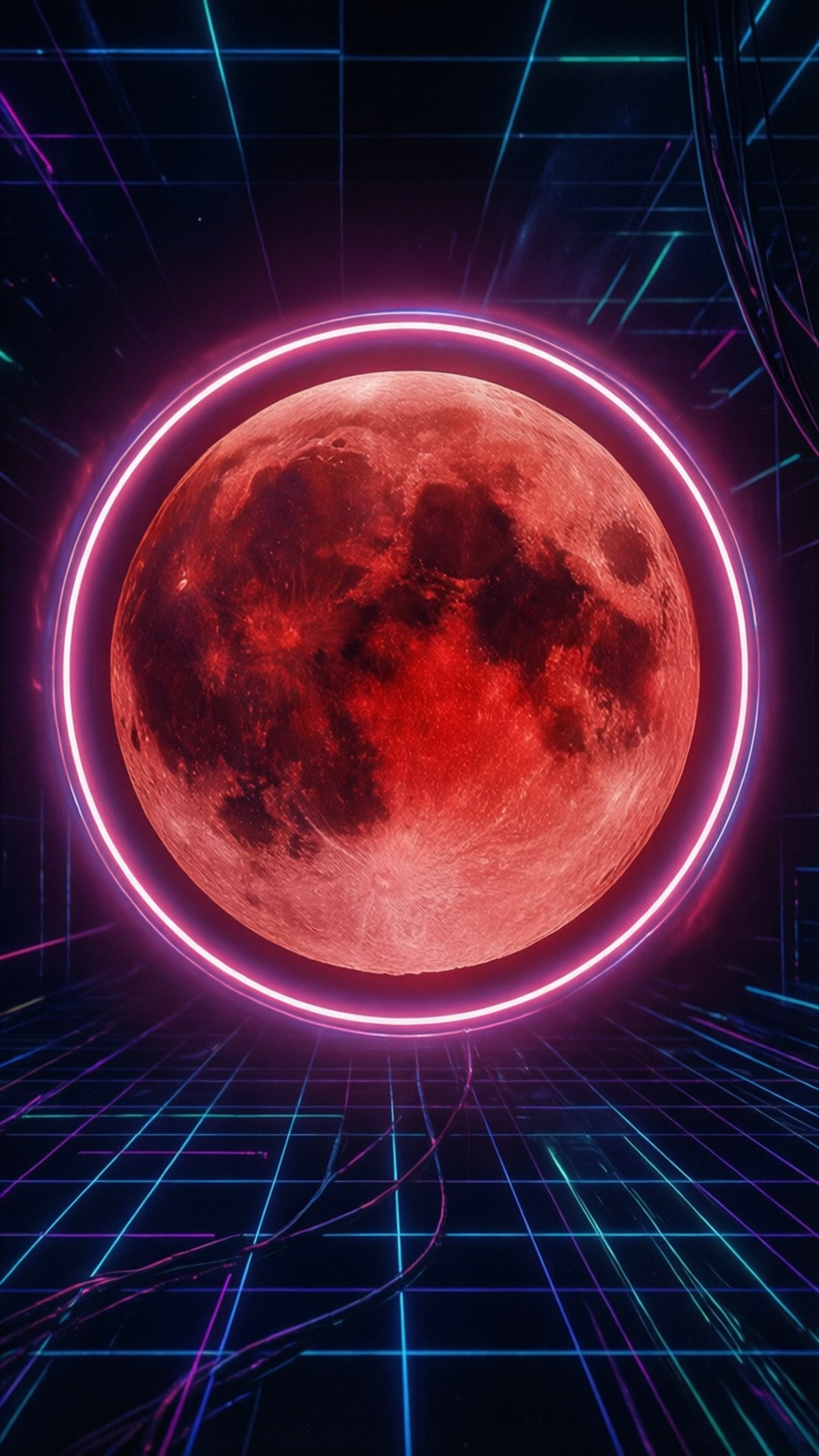 Neon Eclipse Ring Wallpaper