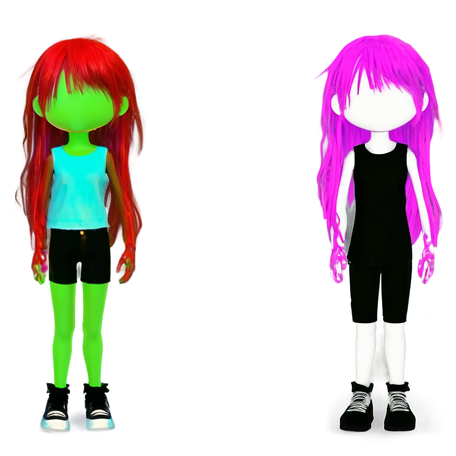 Neon Emo Hair Look Png 05252024 PNG