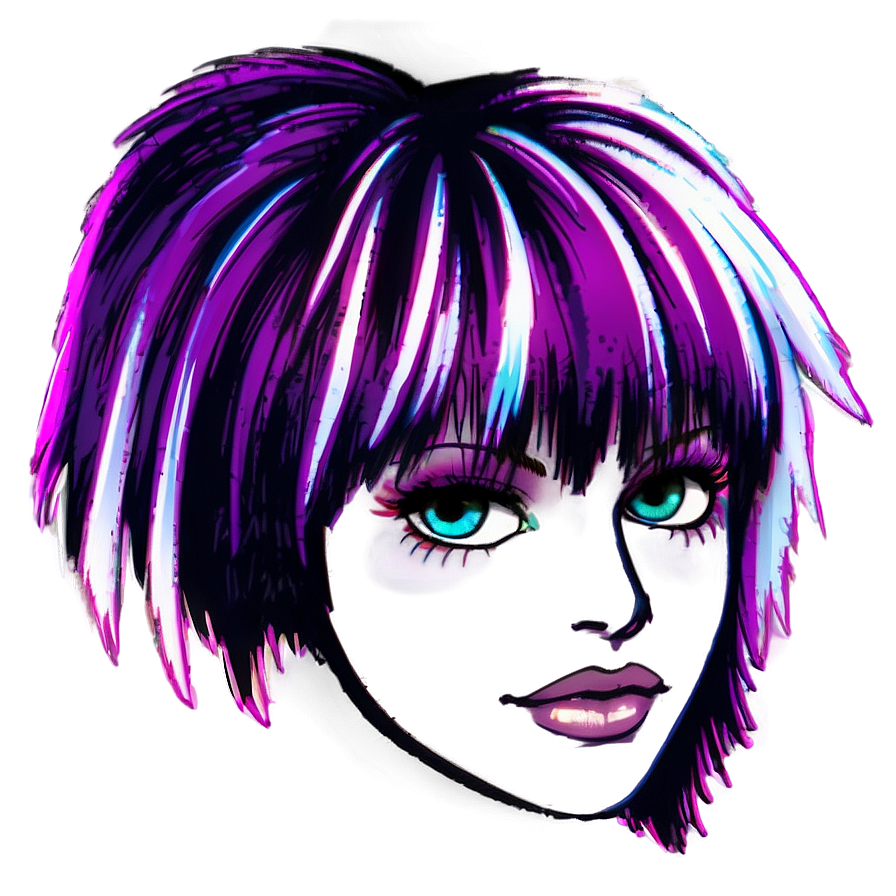 Neon Emo Hair Look Png Ahn PNG