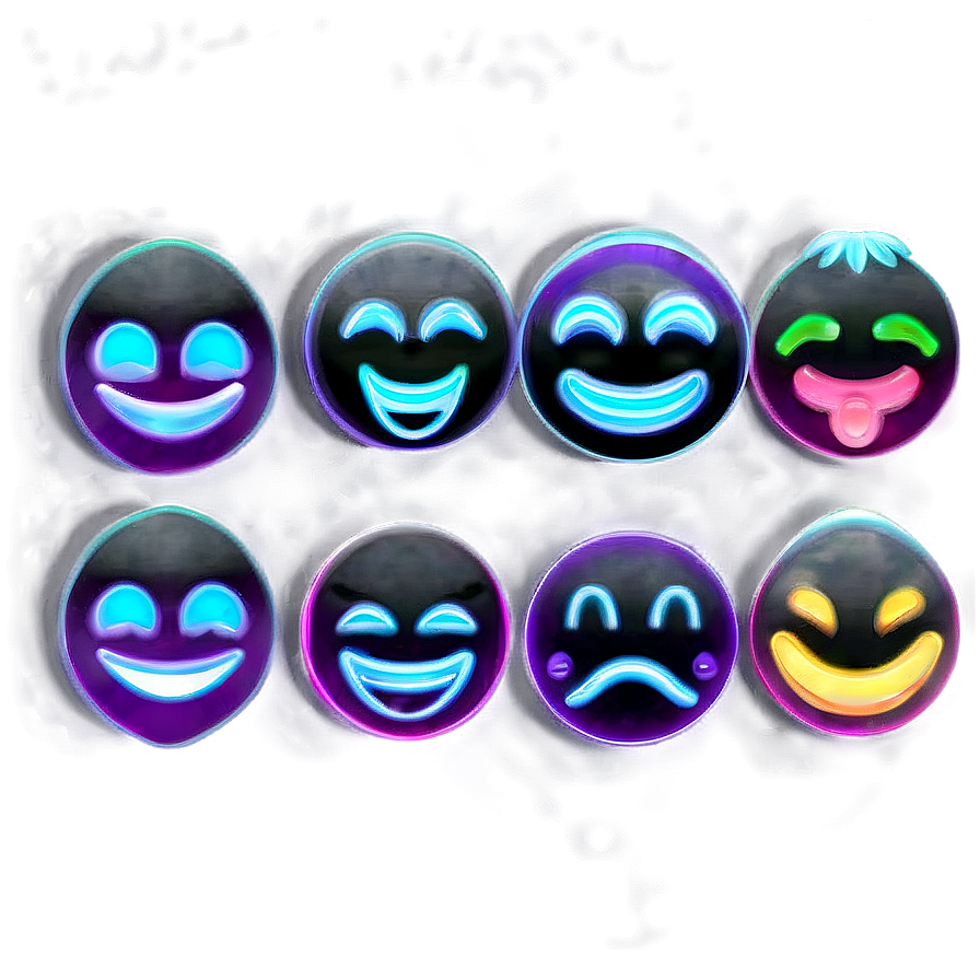 Neon Emoji Collection Png Ohp72 PNG