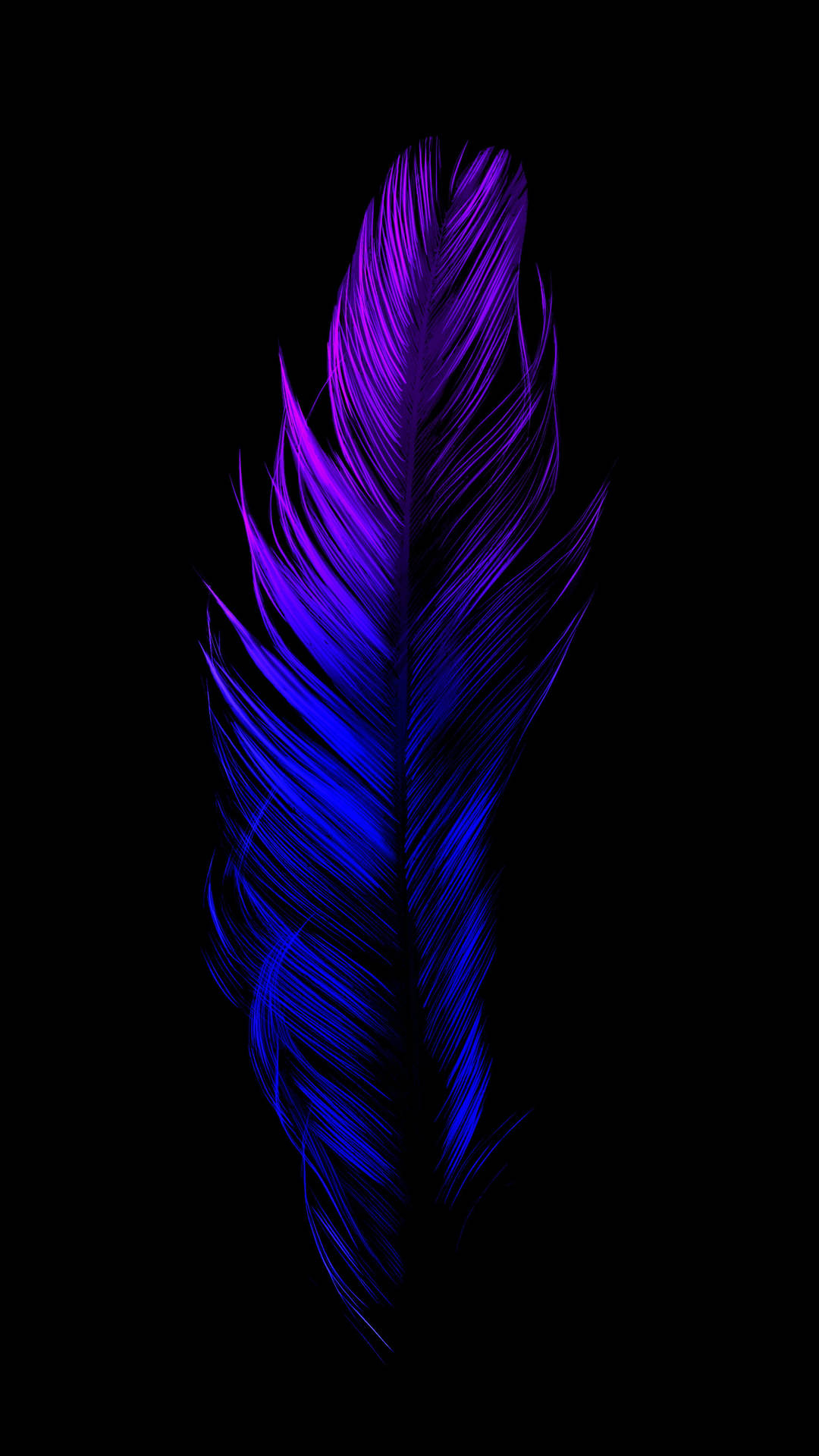 Neon Feather Aesthetic Dark Blue Hd Wallpaper
