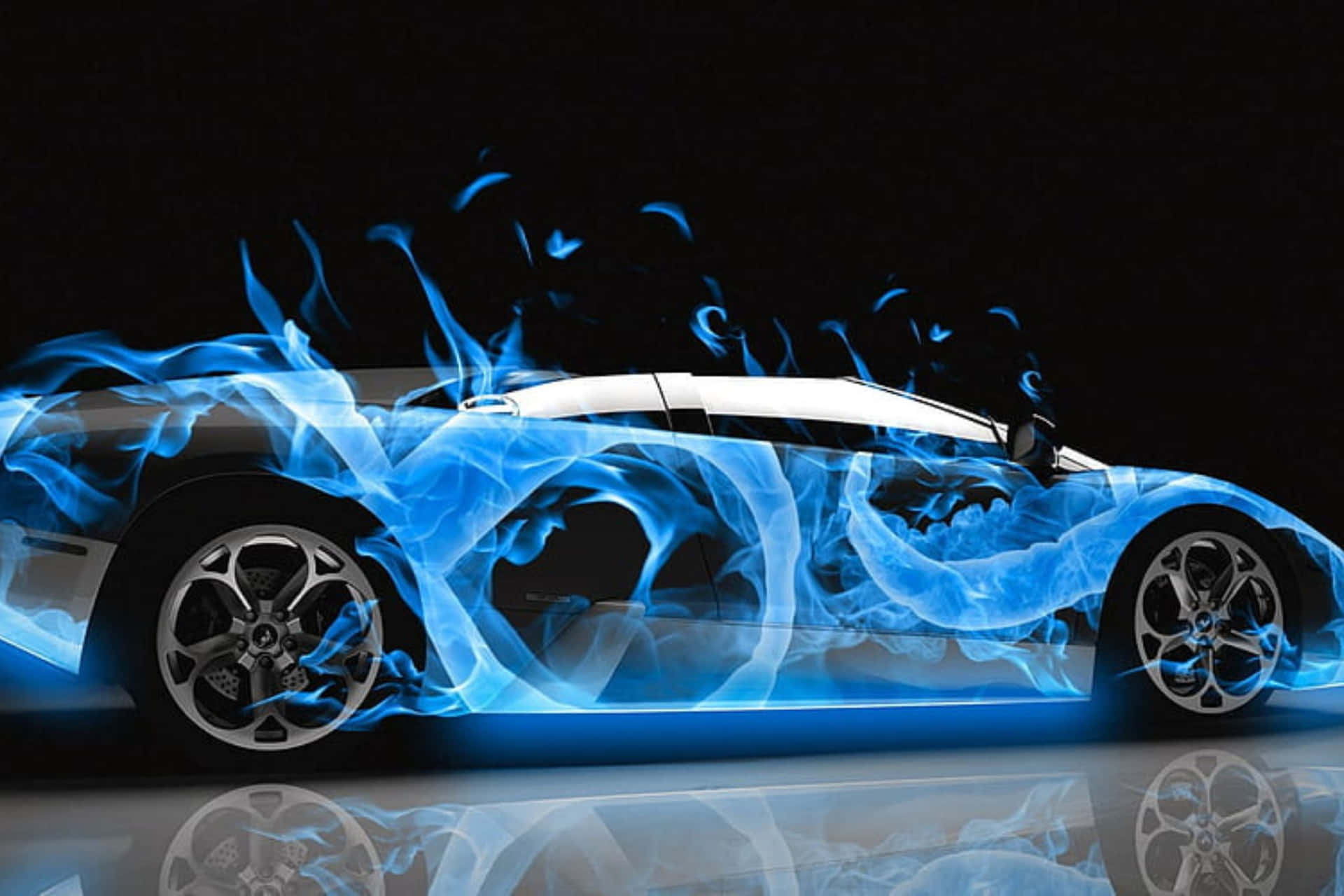 Neon Flame Lamborghini Artwork Wallpaper