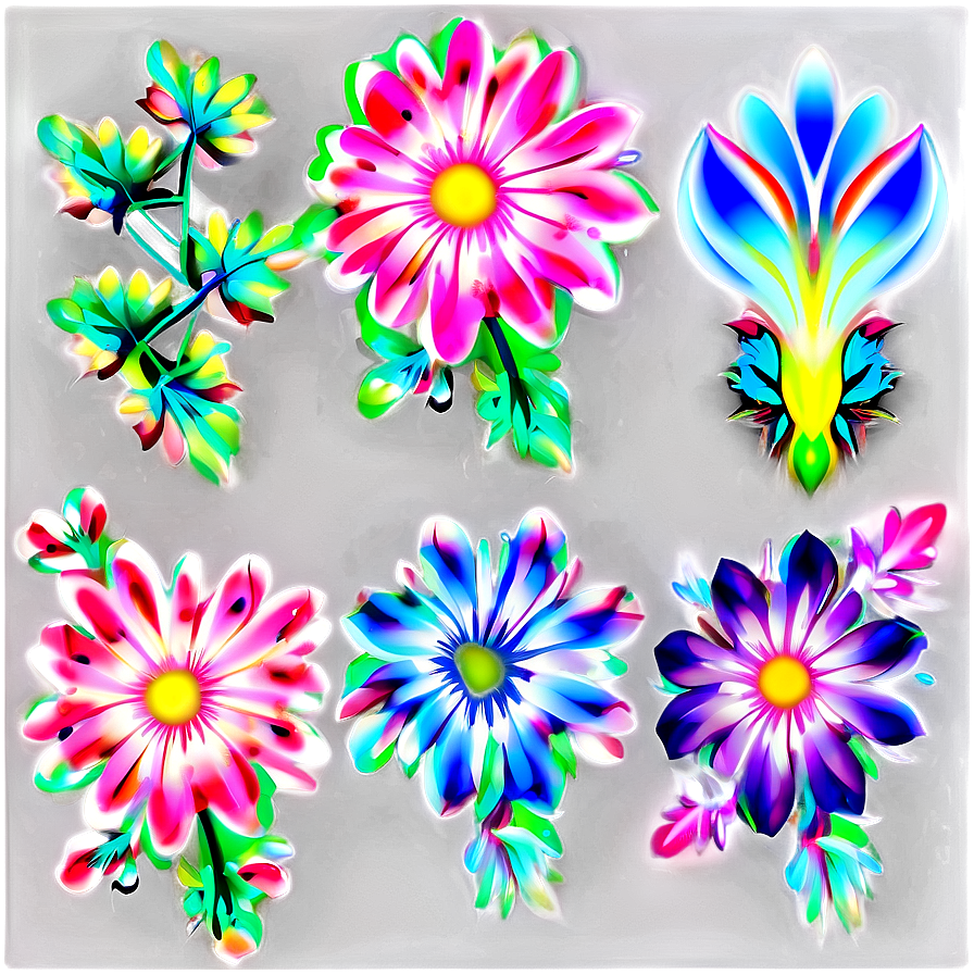 Neon Floral Pattern Png 84 PNG