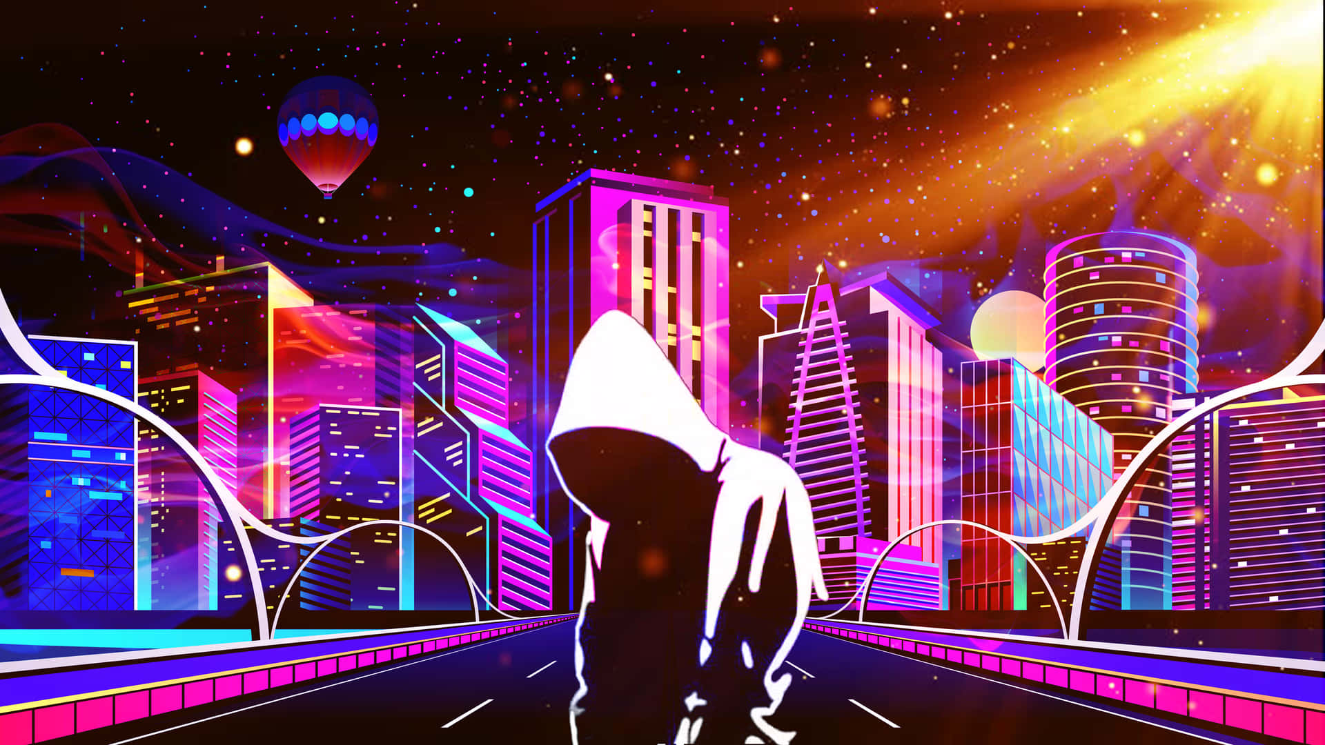 Neon Future Cityscape Wallpaper