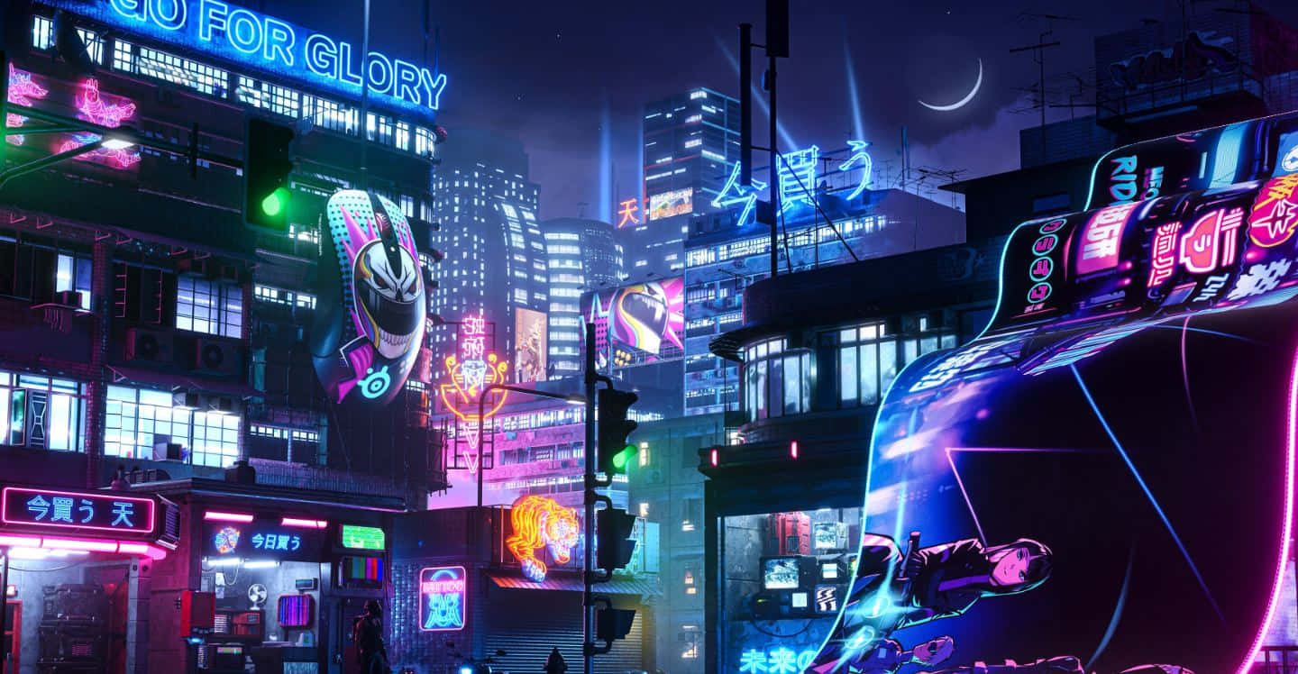 Neon Future Cityscape Wallpaper