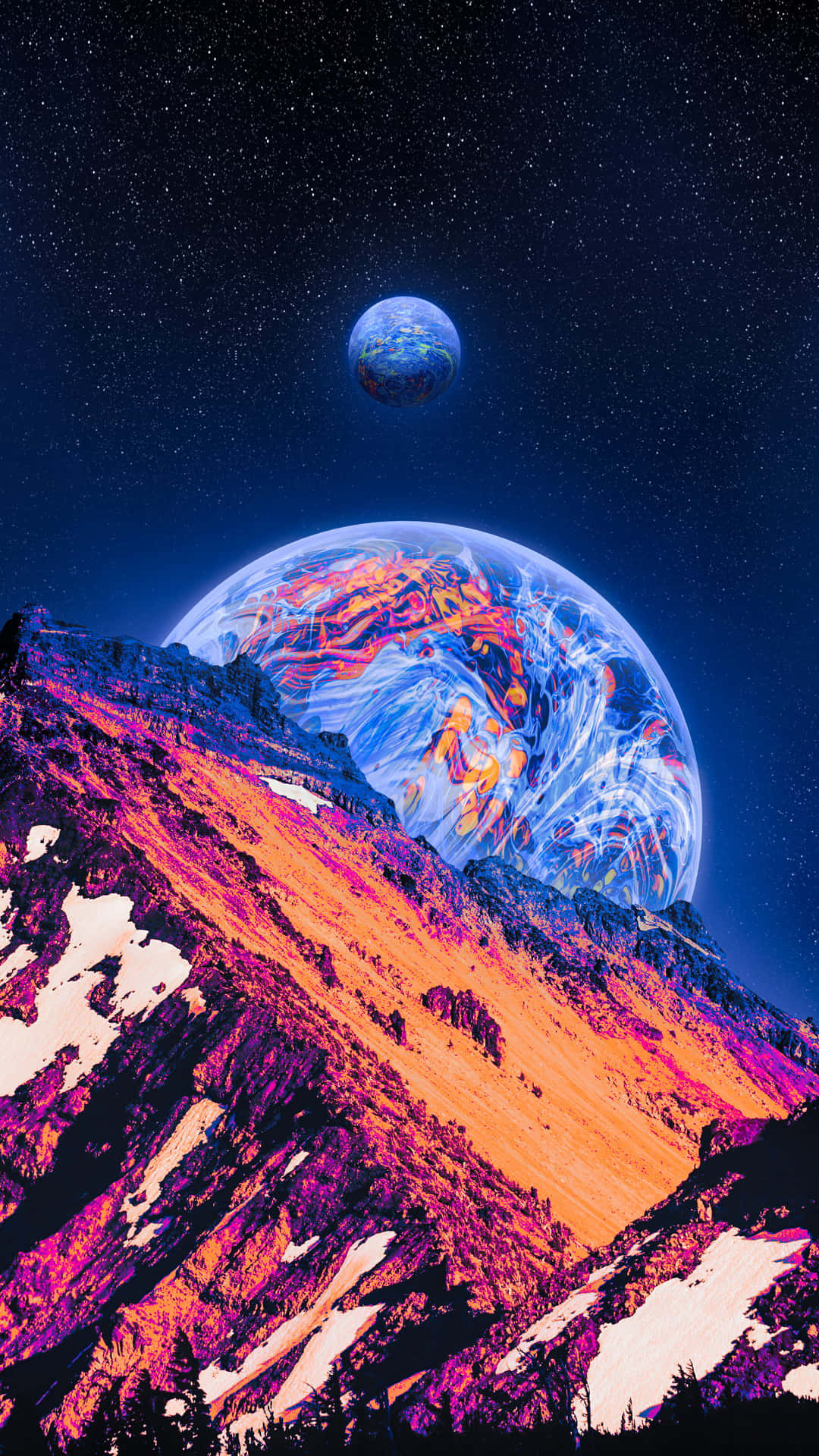Neon Galaxy – explore the depths of a seemingly infinite sky Wallpaper