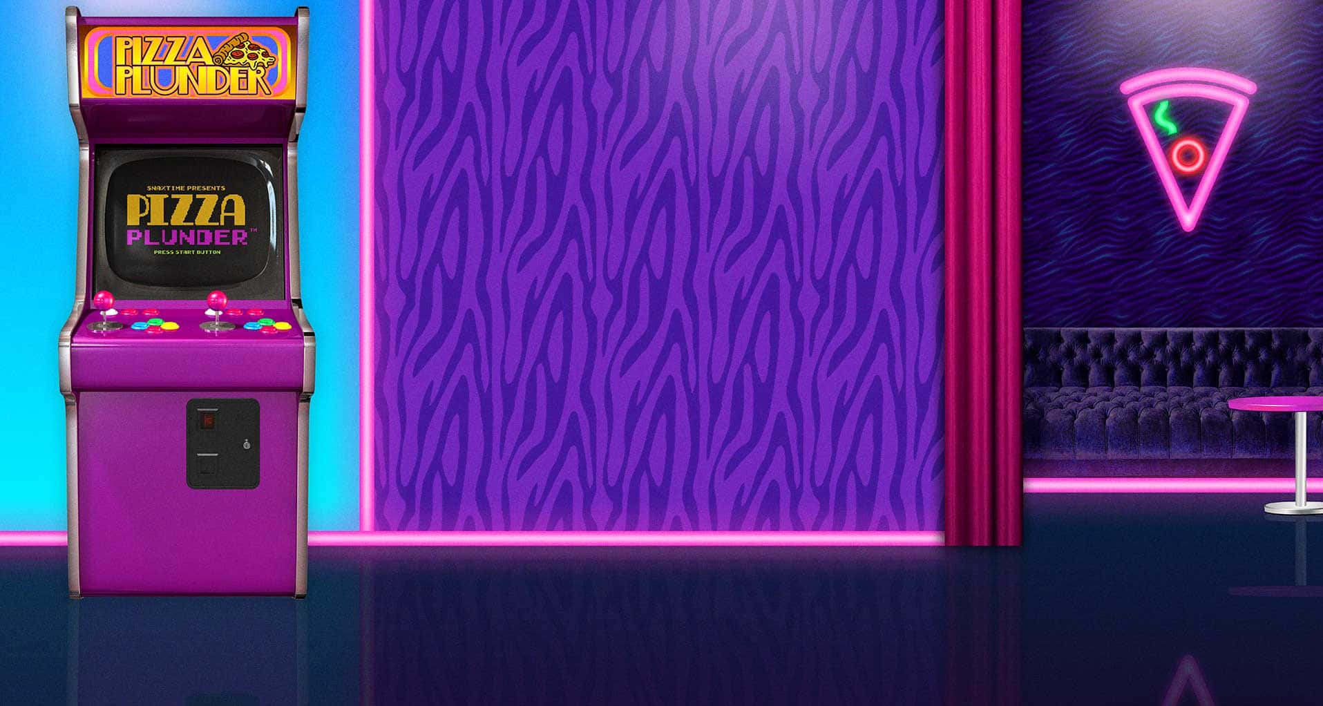 Neon Game Room Zoom Party Wallpaper