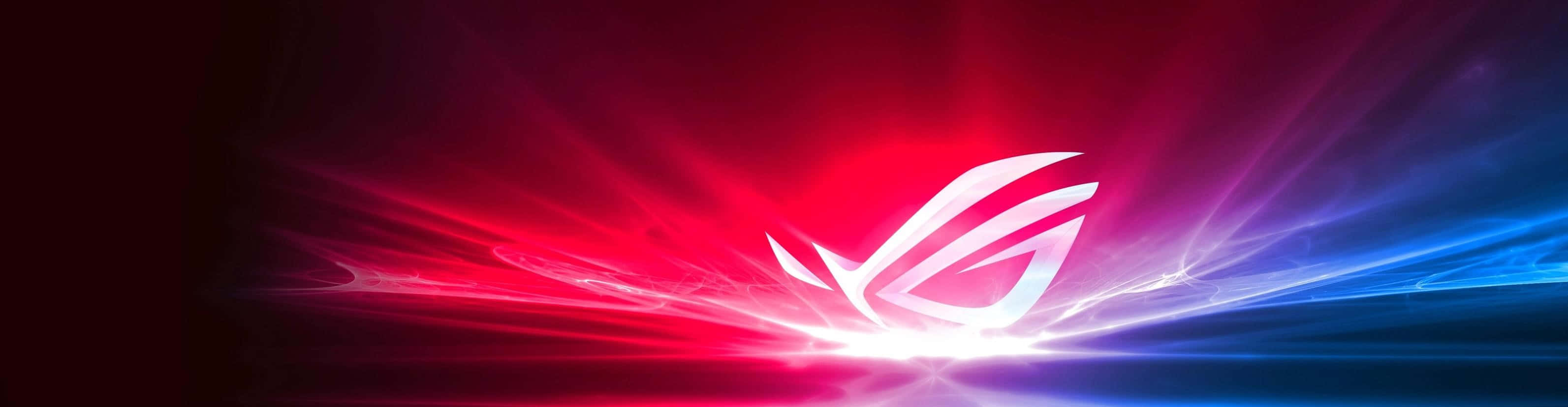Asus Rog Logo On A Blue And Red Background Wallpaper