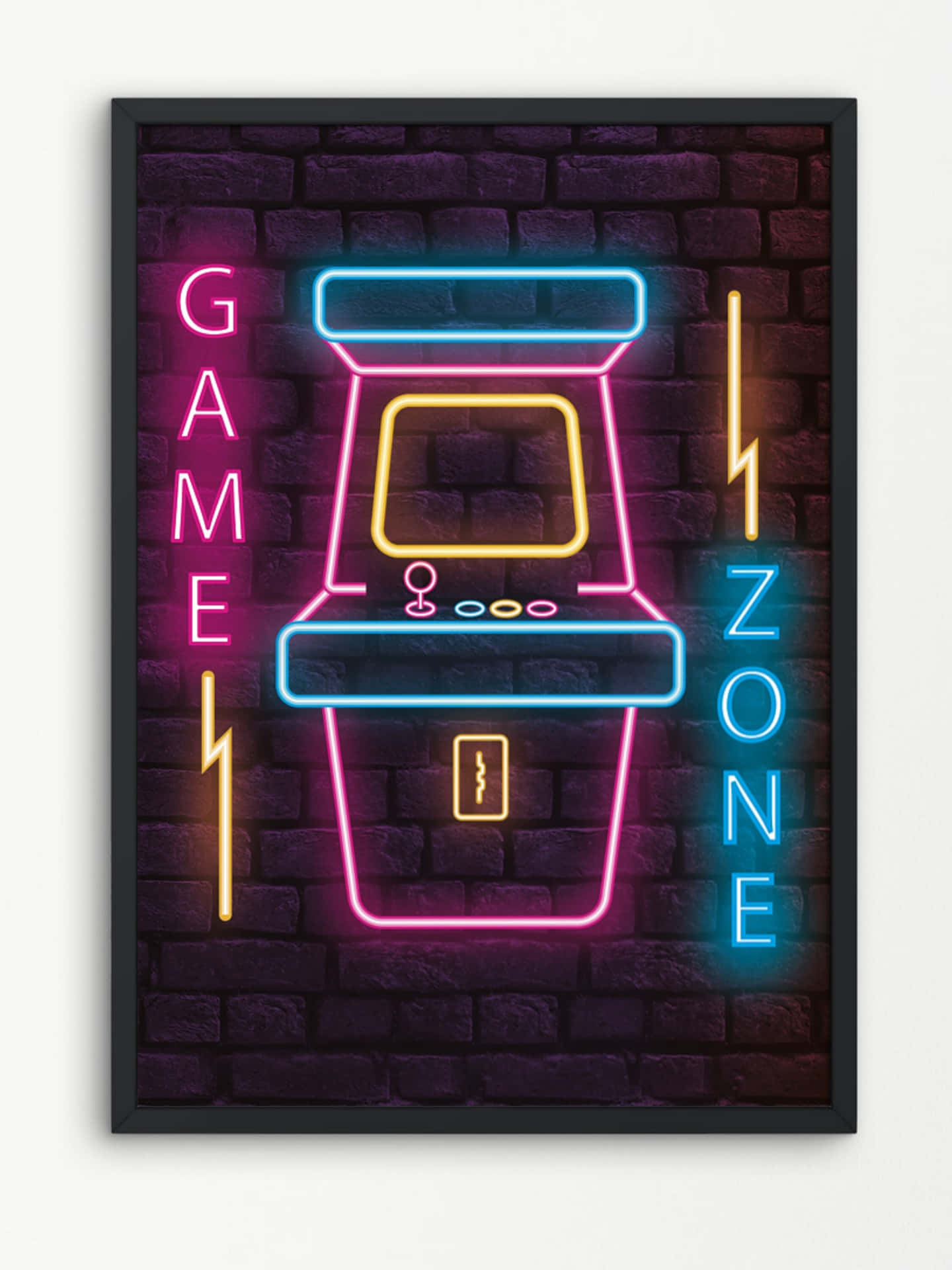 Game Zone Neon Art Print Wallpaper