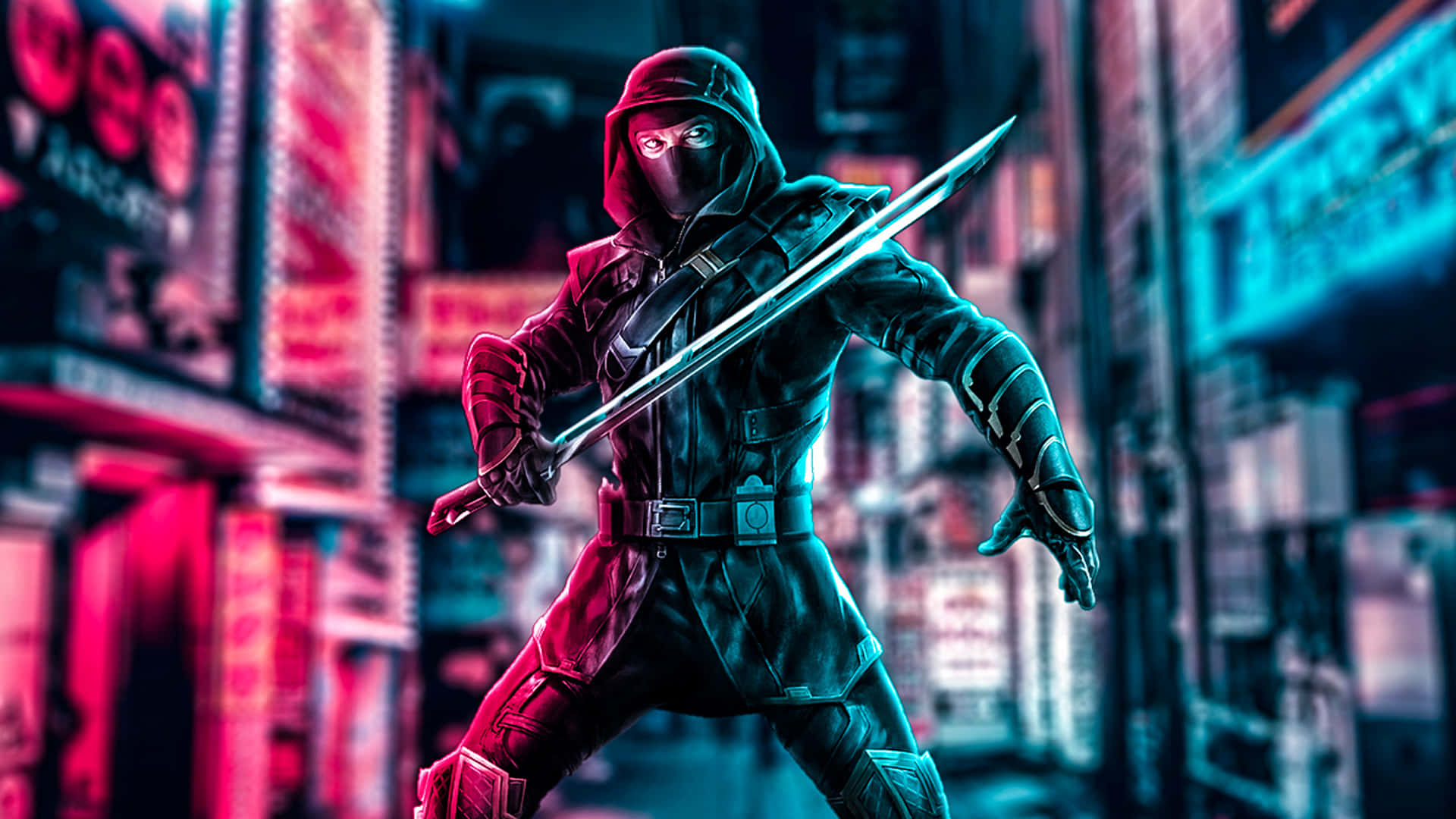 Neon cyberpunk samurai фото 102