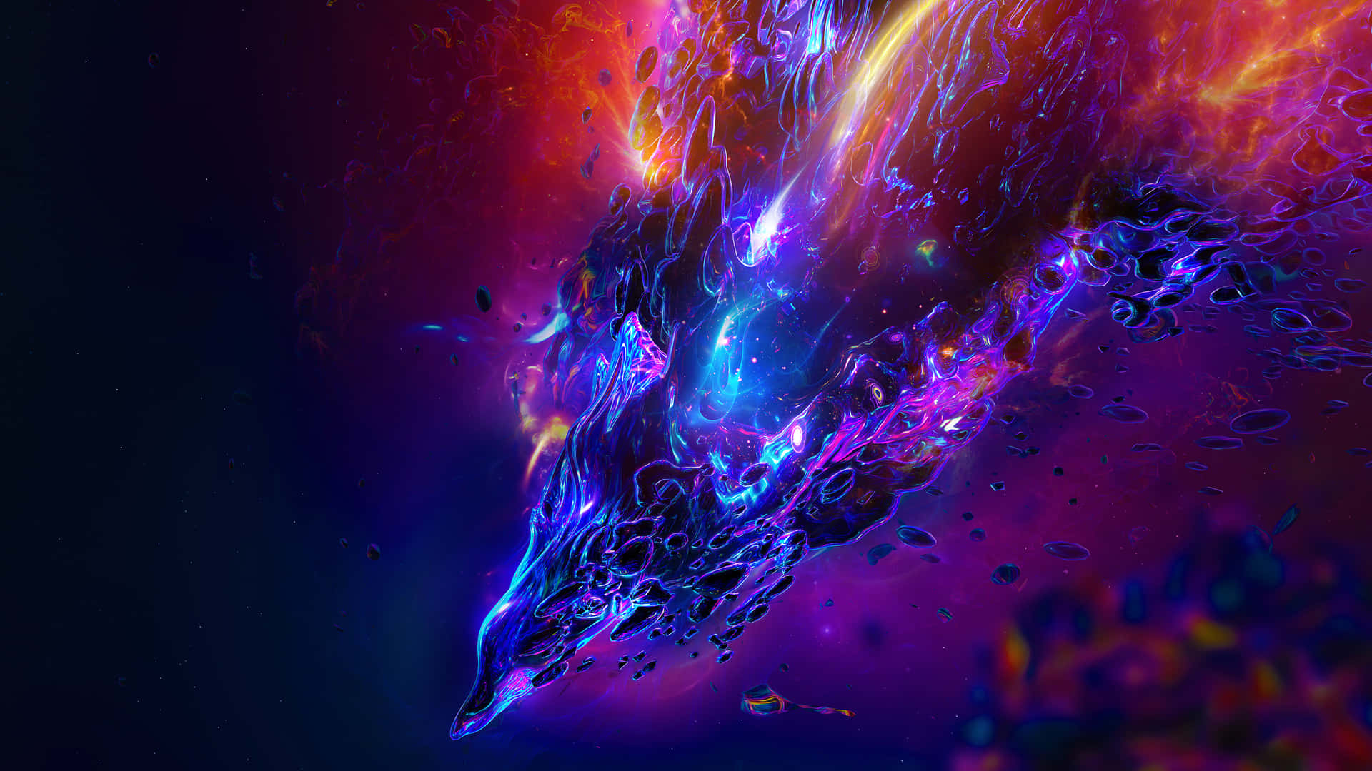 Einfarbenfrohes Bild Eines Raumschiffs Mit Einem Blauen Und Violetten Hintergrund. Wallpaper