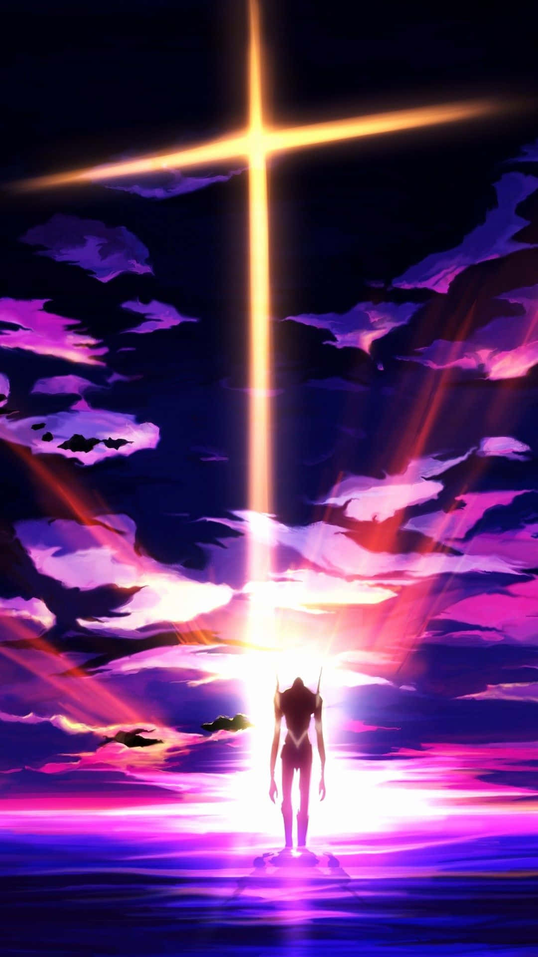 Evangelion Walking Towards The Light Neon Genesis Evangelion iPhone Wallpaper