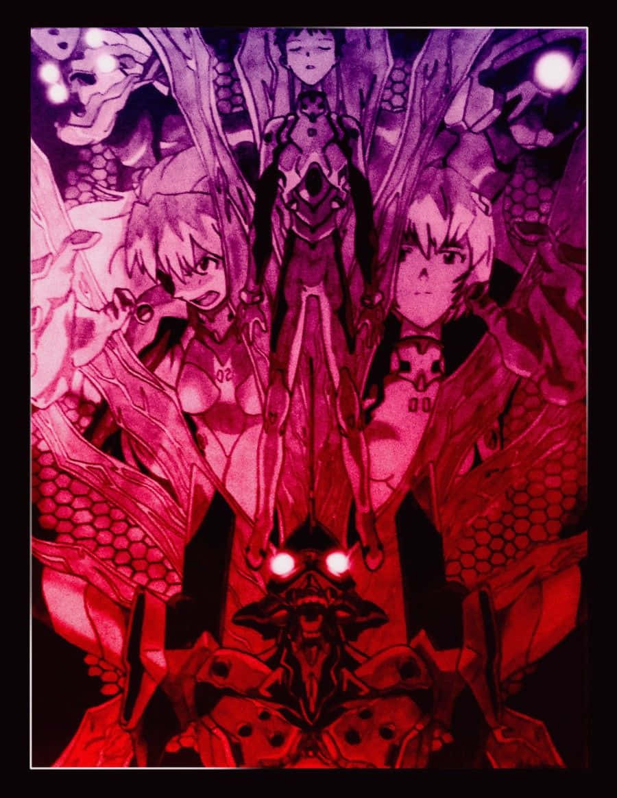 Glowing Red Eyes Neon Genesis Evangelion Iphone Wallpaper