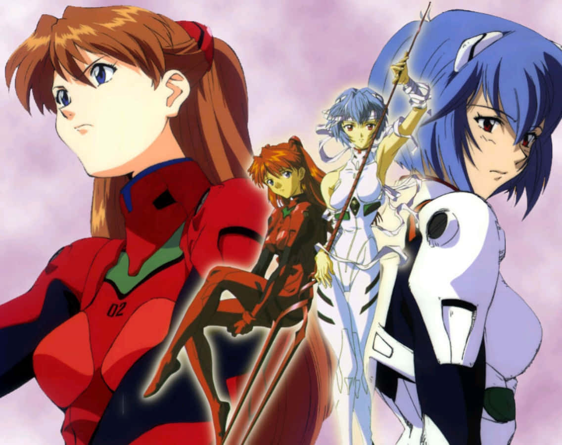 Asuka and Rei, the Evangelion Pilots