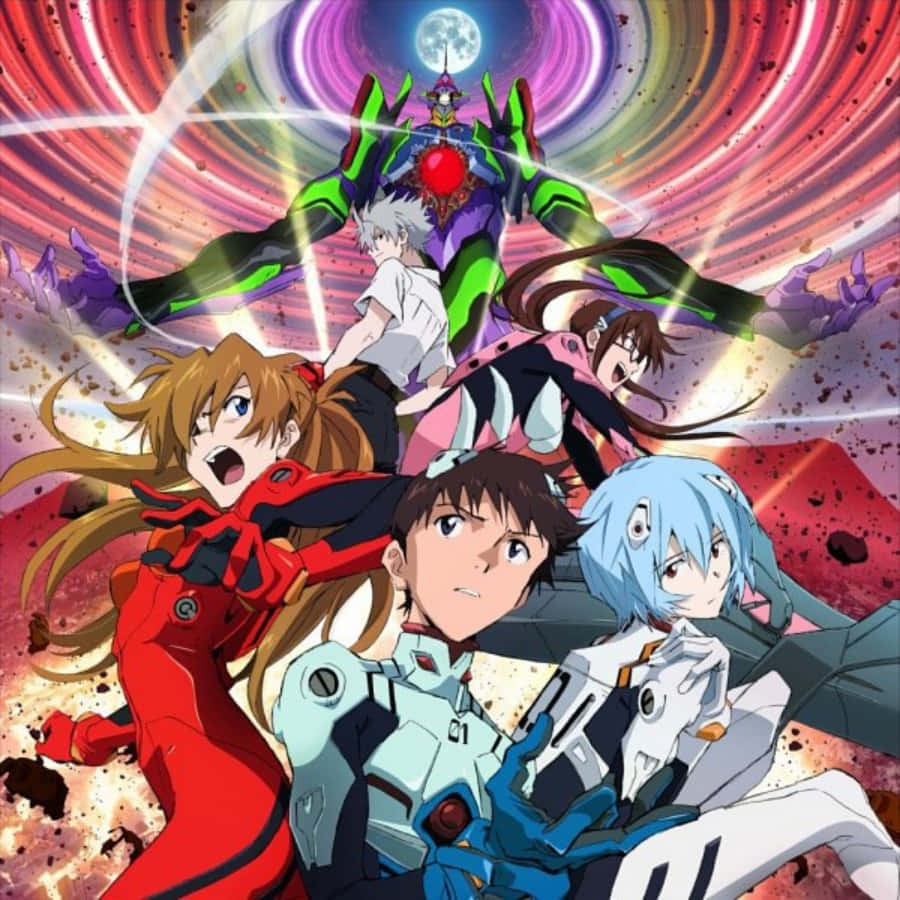 Shinjiikari Und Kaworu Im Original-anime-klassiker Neon Genesis Evangelion