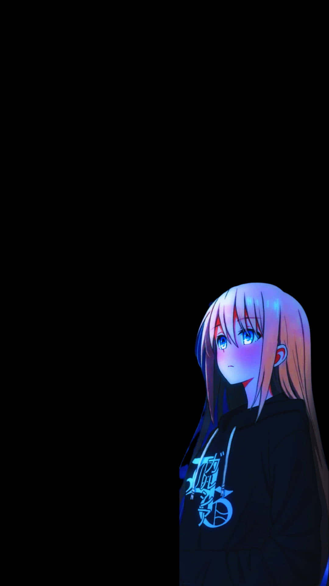 Ragazzaal Neon Estetica Oscura Anime Pfp Sfondo