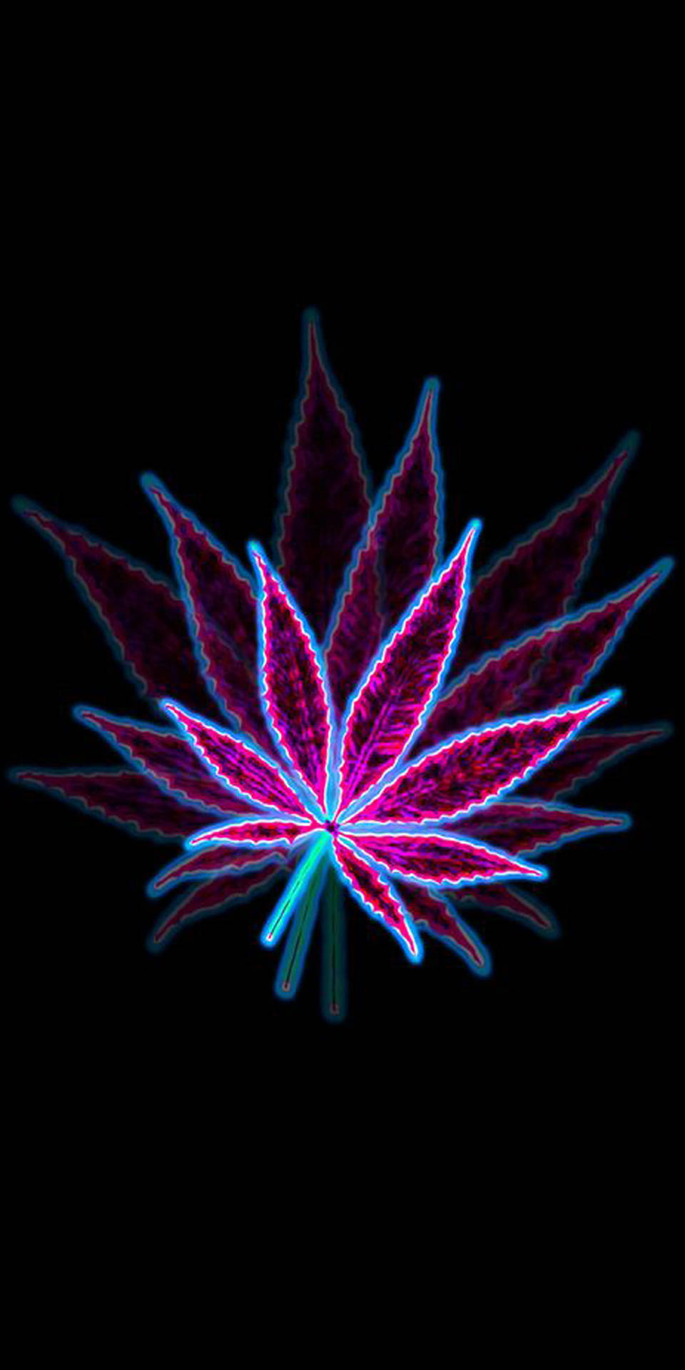 Neon Glass Weed For Iphone Screens Wallpaper