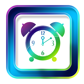 Neon Glow Alarm Clock Icon PNG