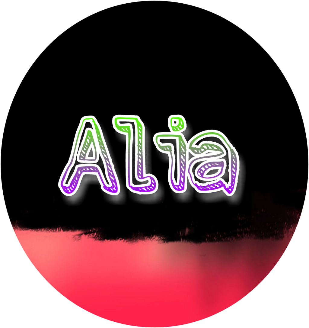 Neon Glow Alia Text PNG