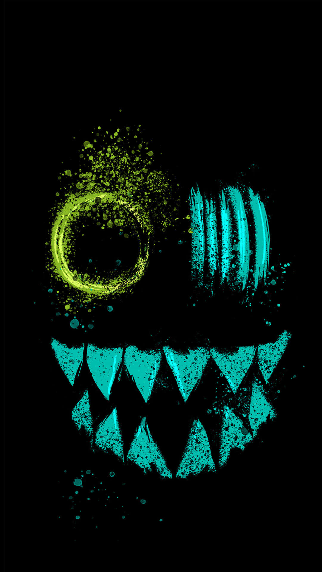 Neon Glow Cheshire Cat Smile Wallpaper