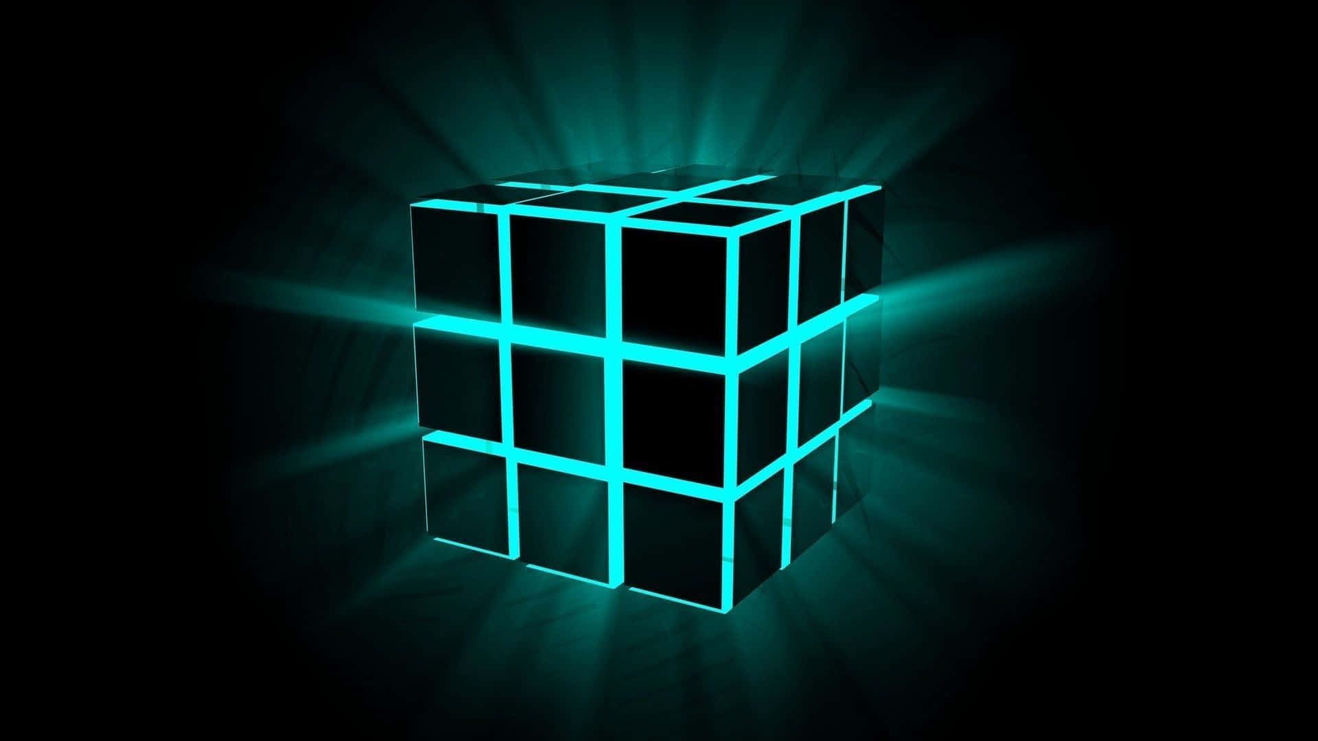Neon Glow Cube Illustration Wallpaper