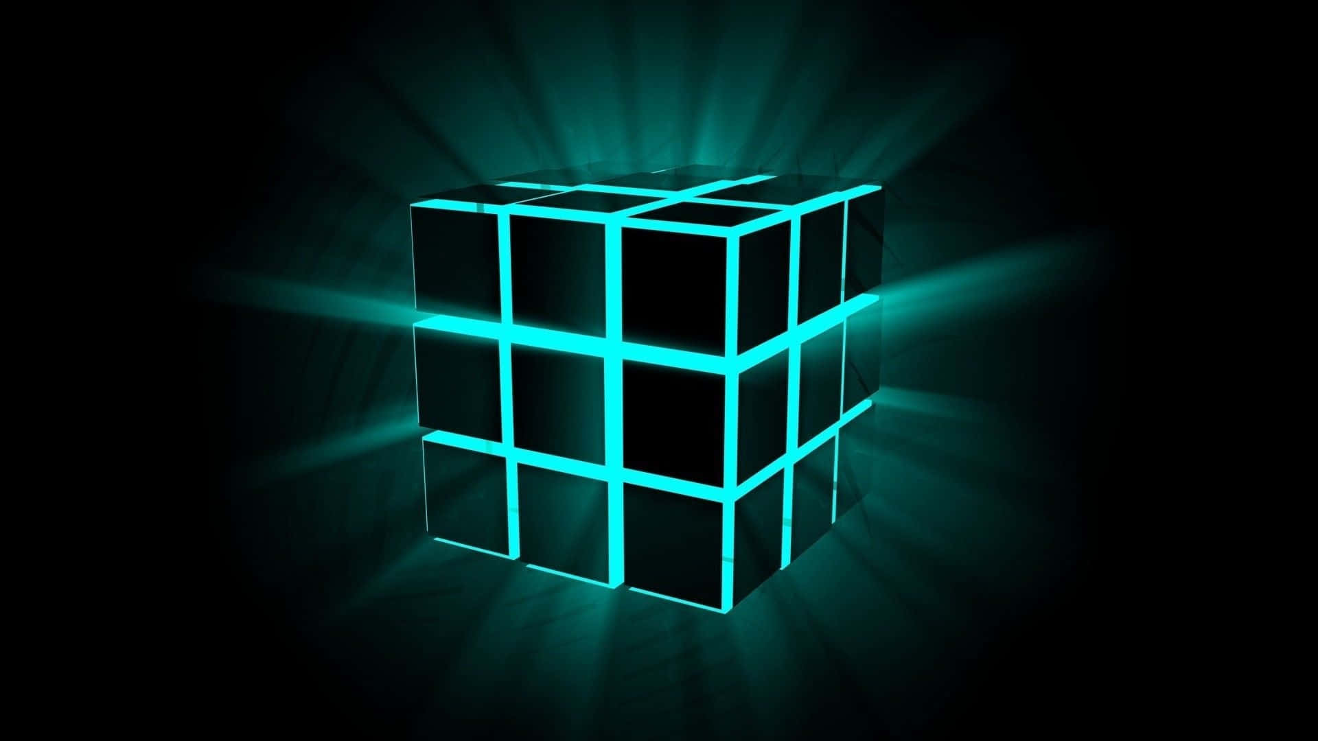 Illustration De Cube Lumineux Néon Fond d'écran