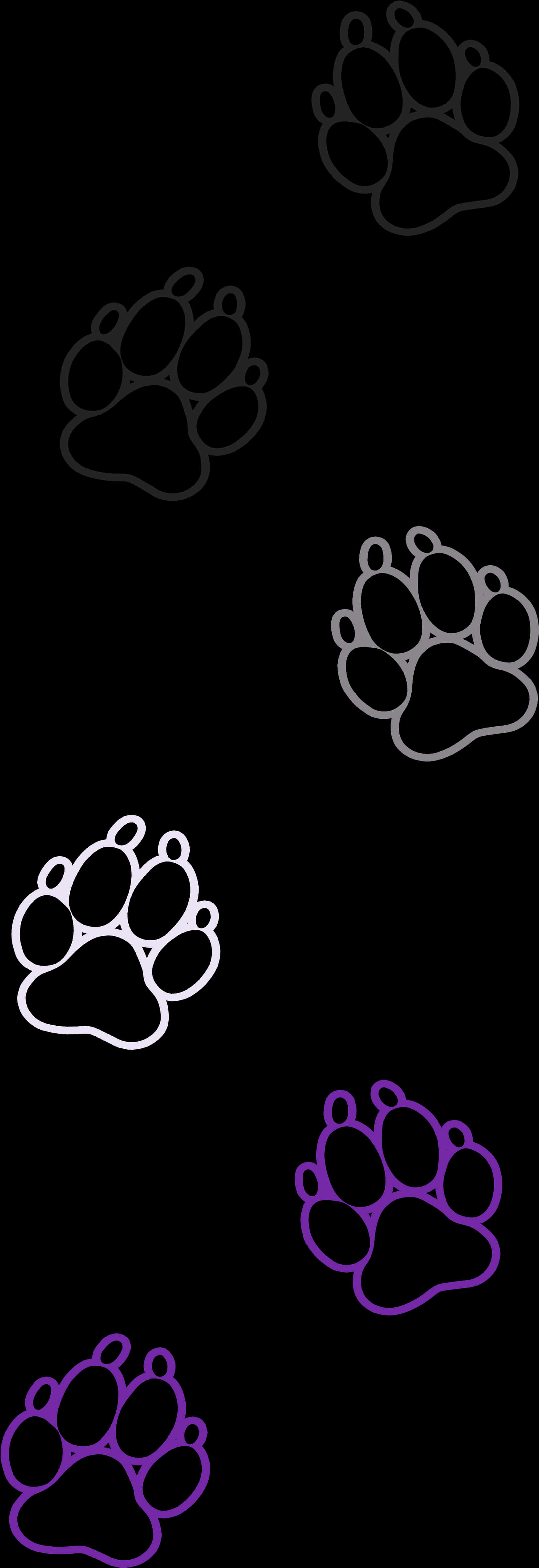Neon Glow Dog Paws Vertical PNG