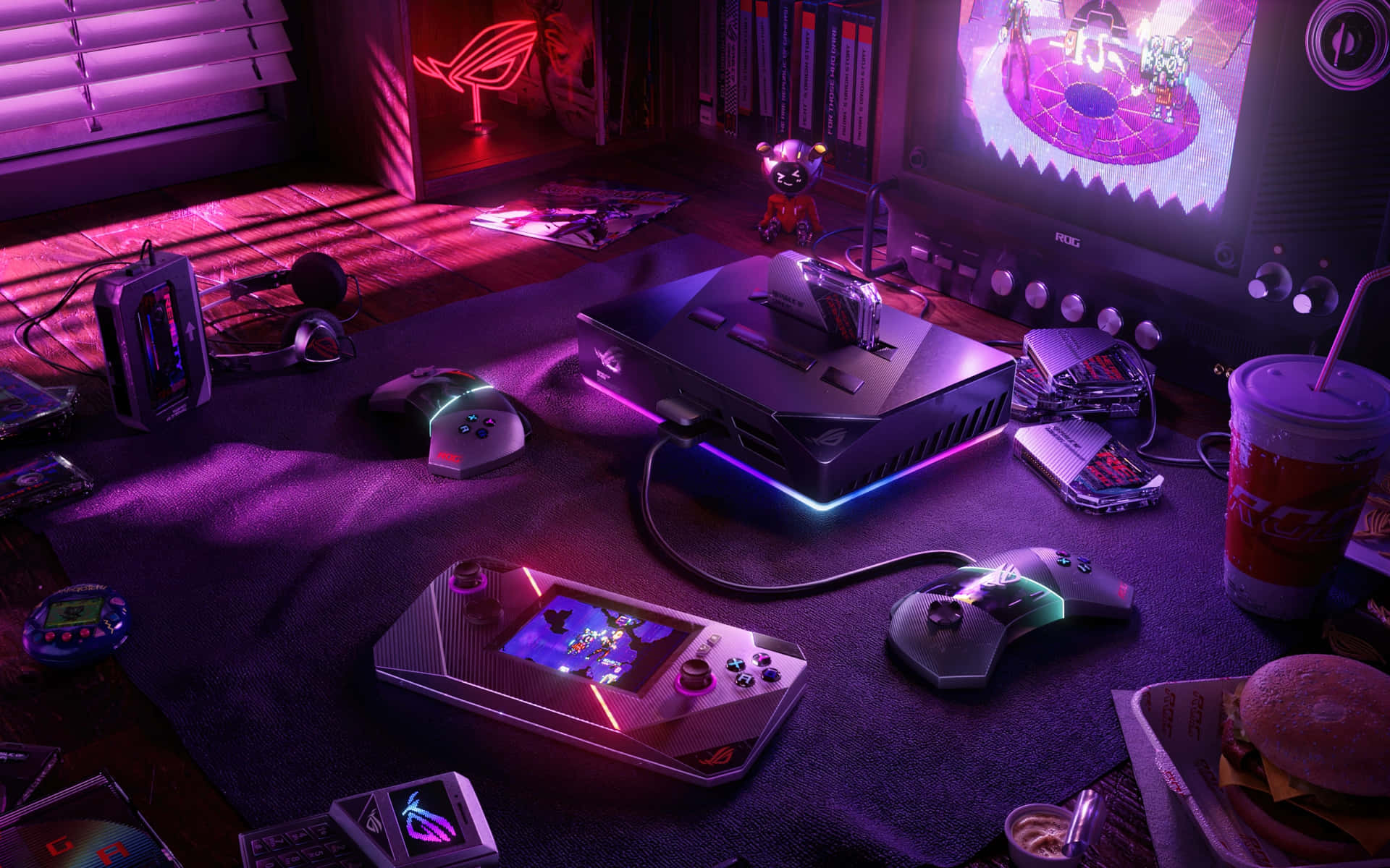 Neon Glow Gaming Setup.jpg Achtergrond