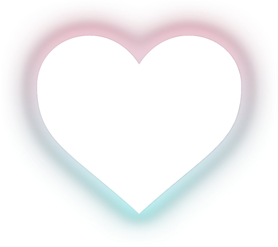 Neon Glow Heart Graphic PNG