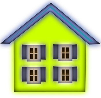 Neon Glow House Illustration PNG