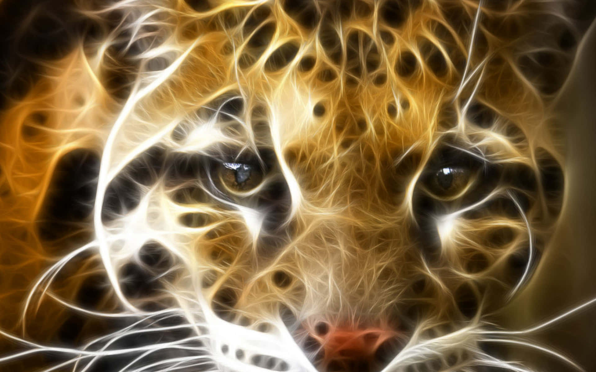 Neon Glow Leopard Artwork Wallpaper