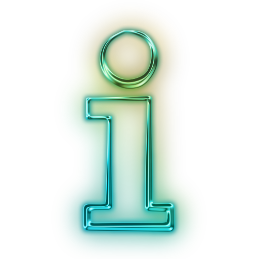 Neon Glow Letter I PNG