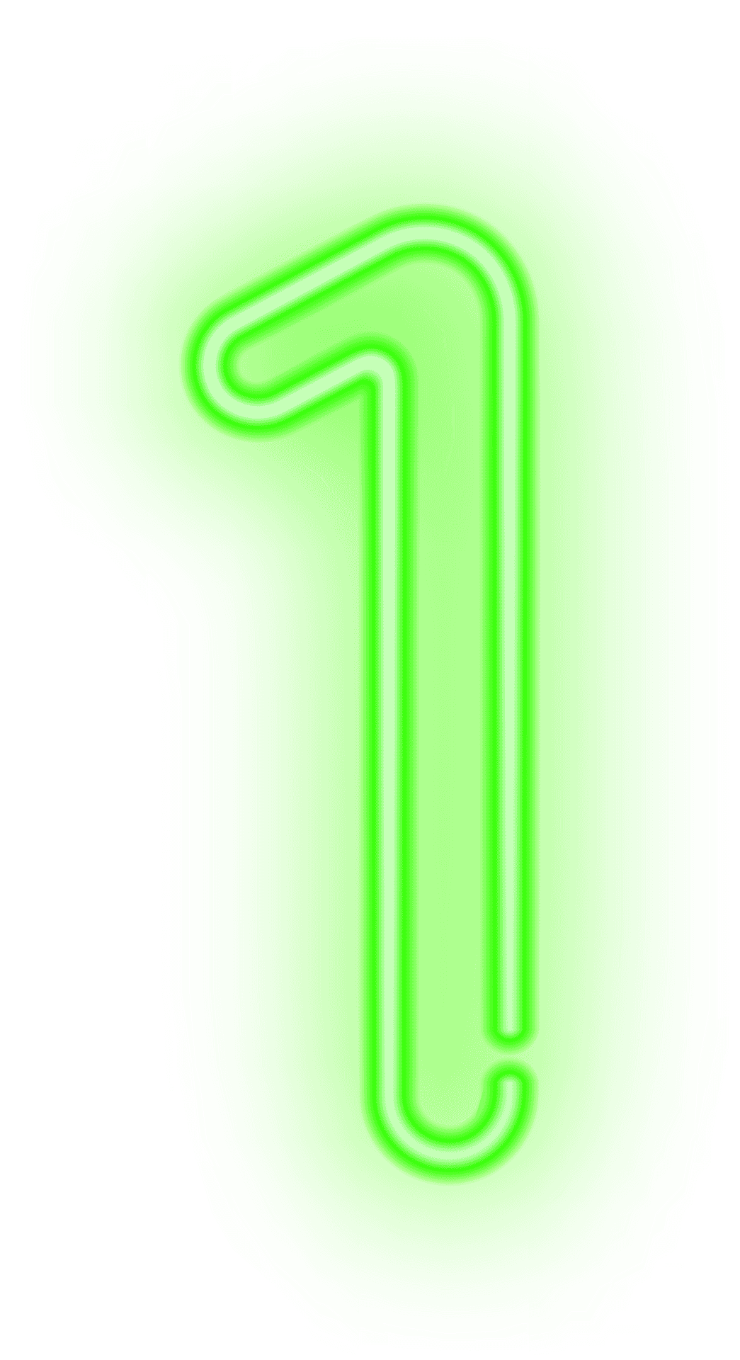 Neon Glow Number One PNG