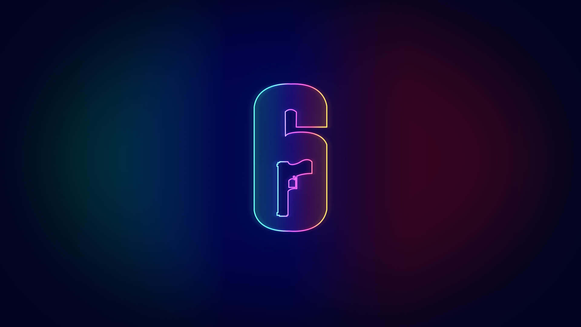 Neon Glow Number Six Logo Wallpaper