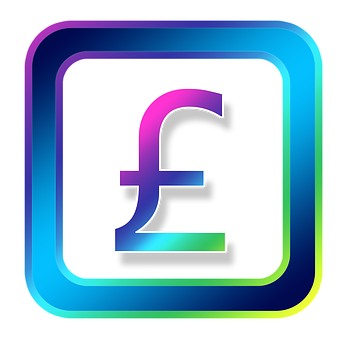 Neon Glow Pound Symbol Icon PNG