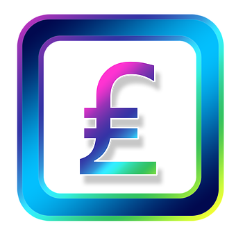 Neon Glow Pound Symbol Icon PNG