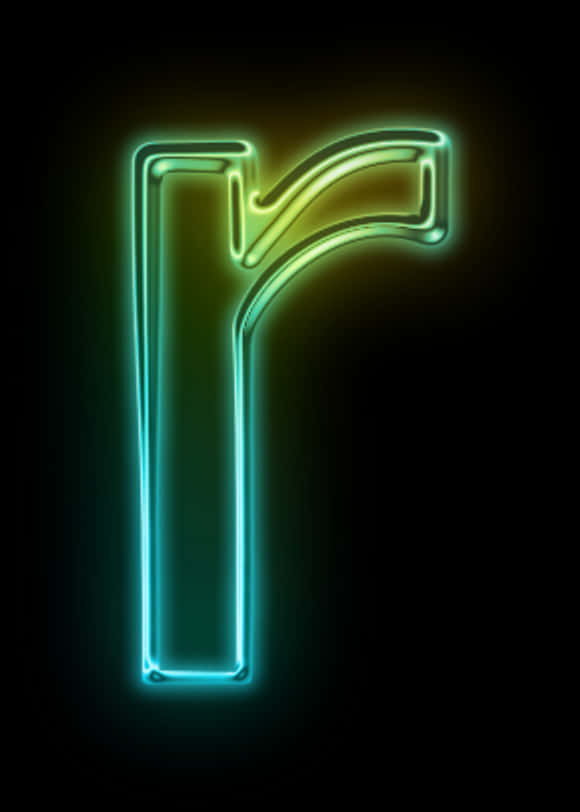 Neon Glow R Letter Symbol PNG