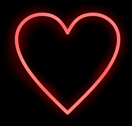 Neon Glow Red Heart PNG
